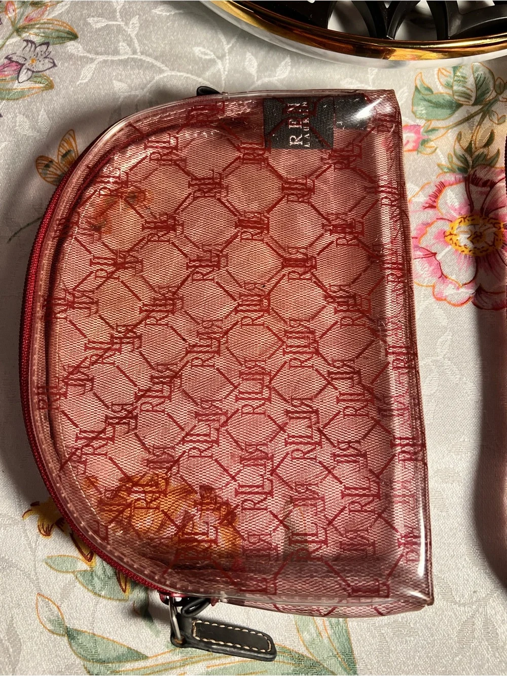 RLL CLEAR RED Travel Cosmetic Case with Top Handle (3-Pc Set)